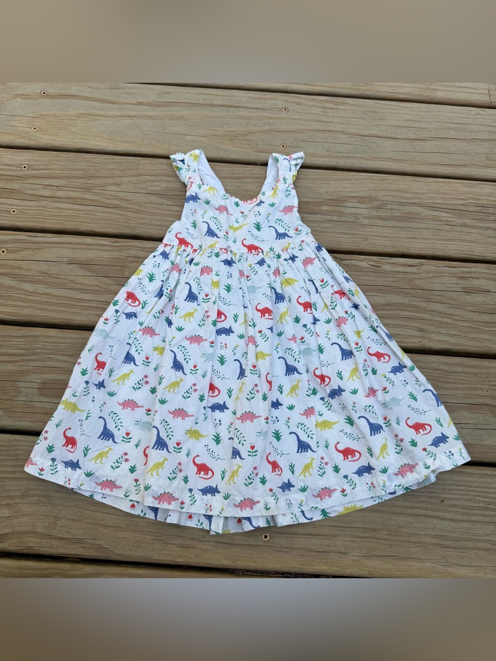 Mini Boden White Dinosaur Dress